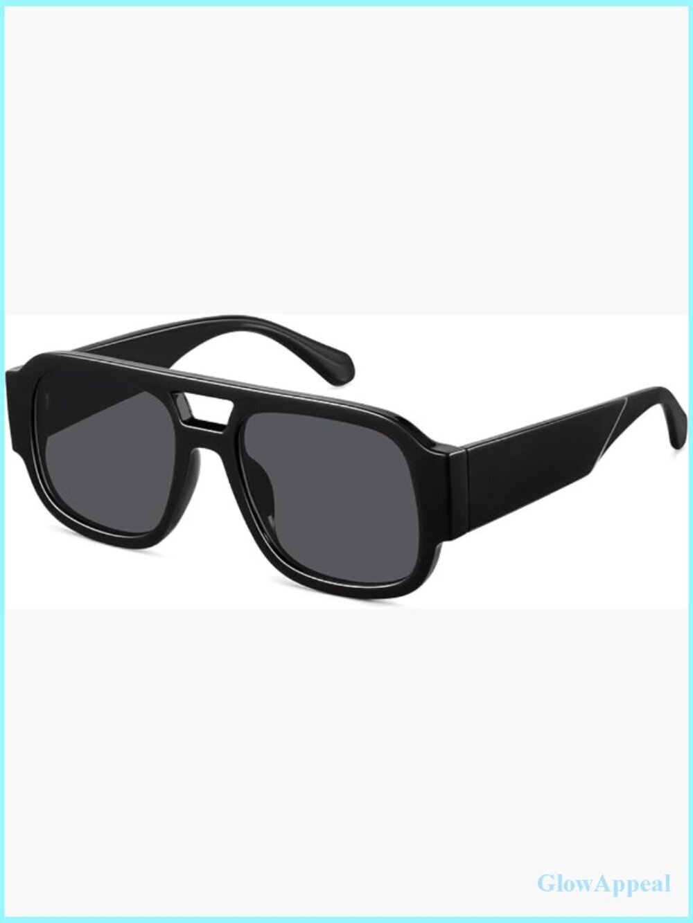 Square Aviator Sunglasses Chunky Double Bridge Retro 70s Y2K Flat Top Shades